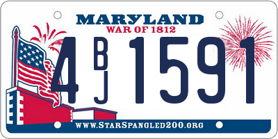 MD license plate 4BJ1591
