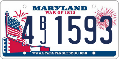 MD license plate 4BJ1593