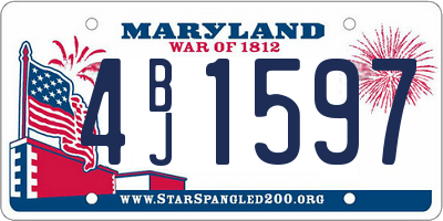 MD license plate 4BJ1597