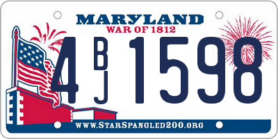 MD license plate 4BJ1598