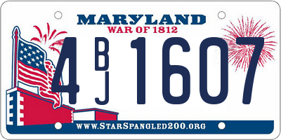 MD license plate 4BJ1607