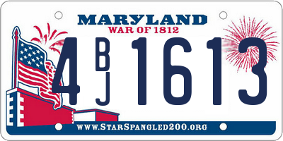 MD license plate 4BJ1613