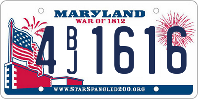 MD license plate 4BJ1616