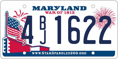 MD license plate 4BJ1622