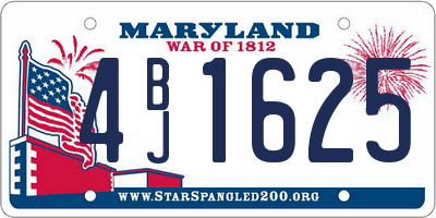 MD license plate 4BJ1625