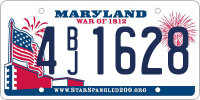 MD license plate 4BJ1628