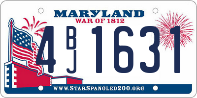 MD license plate 4BJ1631