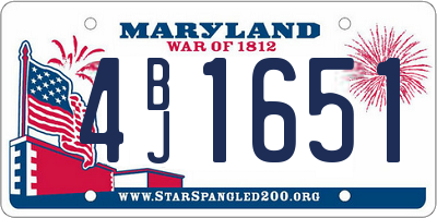 MD license plate 4BJ1651