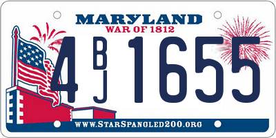 MD license plate 4BJ1655