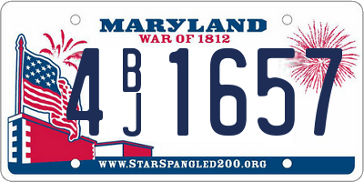 MD license plate 4BJ1657