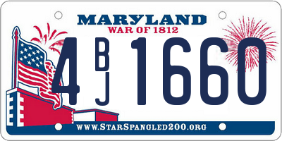 MD license plate 4BJ1660
