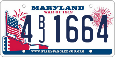 MD license plate 4BJ1664