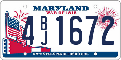 MD license plate 4BJ1672