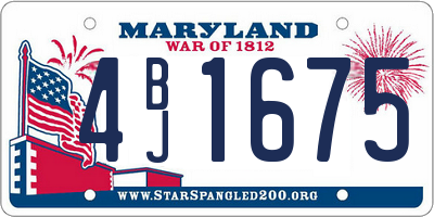 MD license plate 4BJ1675