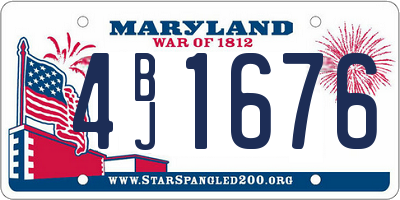 MD license plate 4BJ1676