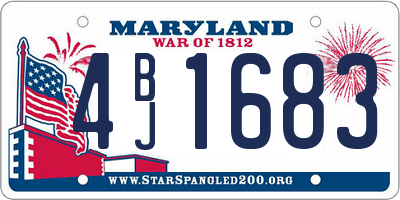 MD license plate 4BJ1683