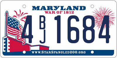 MD license plate 4BJ1684
