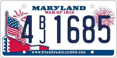 MD license plate 4BJ1685