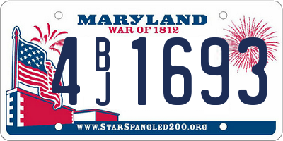 MD license plate 4BJ1693