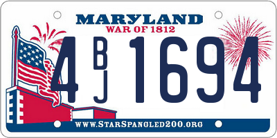 MD license plate 4BJ1694