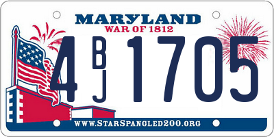 MD license plate 4BJ1705
