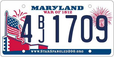 MD license plate 4BJ1709