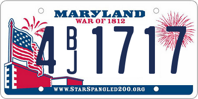MD license plate 4BJ1717