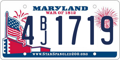 MD license plate 4BJ1719