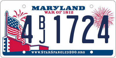 MD license plate 4BJ1724