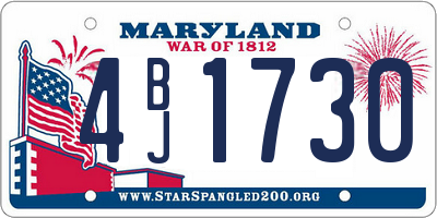 MD license plate 4BJ1730