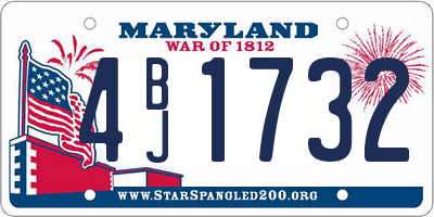 MD license plate 4BJ1732