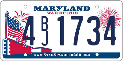 MD license plate 4BJ1734