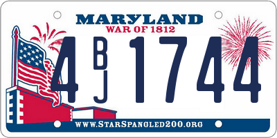 MD license plate 4BJ1744
