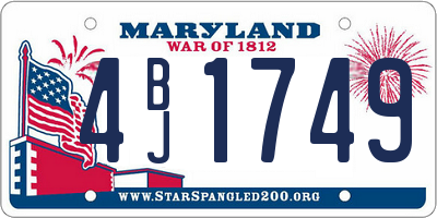 MD license plate 4BJ1749