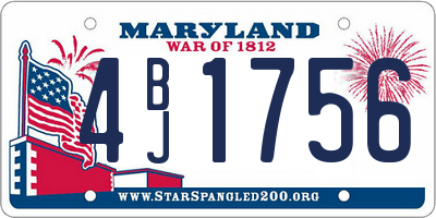 MD license plate 4BJ1756