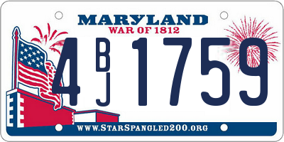 MD license plate 4BJ1759