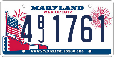 MD license plate 4BJ1761
