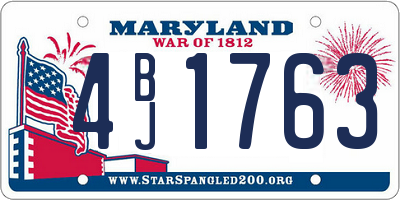 MD license plate 4BJ1763