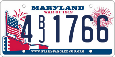 MD license plate 4BJ1766