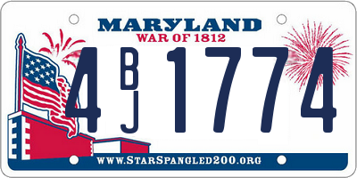 MD license plate 4BJ1774