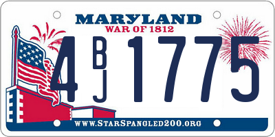 MD license plate 4BJ1775