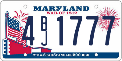 MD license plate 4BJ1777