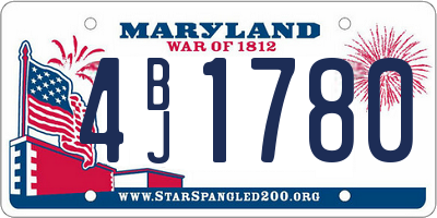 MD license plate 4BJ1780