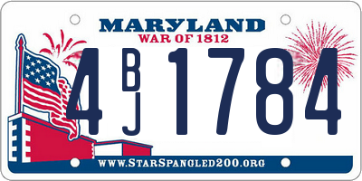 MD license plate 4BJ1784