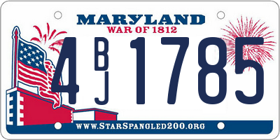 MD license plate 4BJ1785