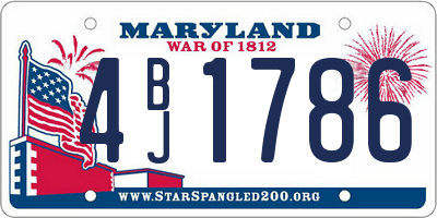 MD license plate 4BJ1786