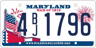 MD license plate 4BJ1796