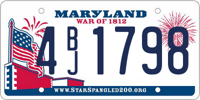 MD license plate 4BJ1798