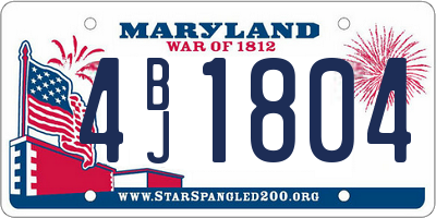 MD license plate 4BJ1804