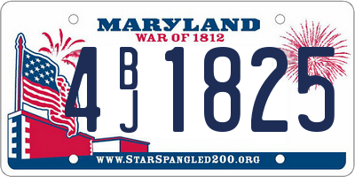 MD license plate 4BJ1825